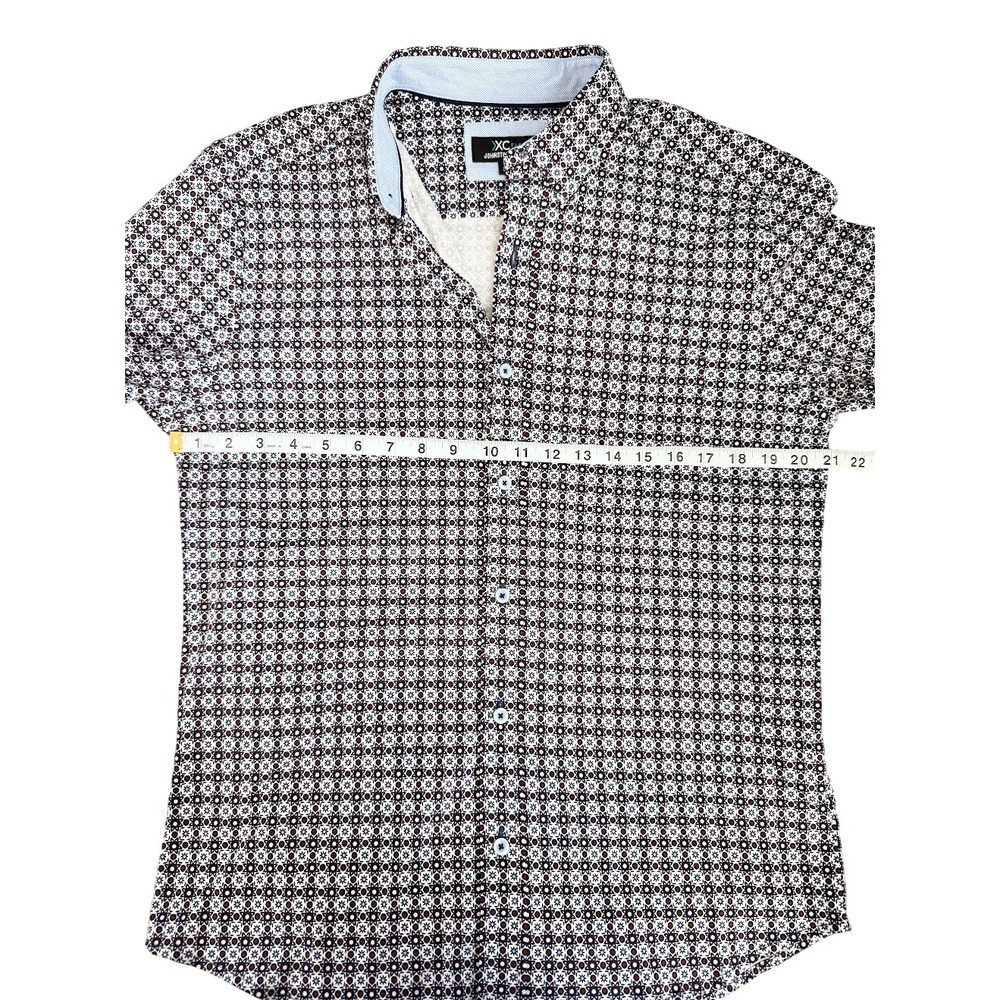 Johnston & Murphy XC Flex Shirt Mens Small Geometric Print Cotton Button Down - Picture 5 of 8